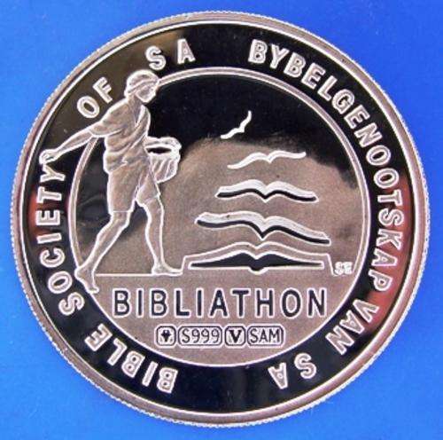 20gram PROOF STERLING SILVER MEDAL - 500th ANNIVERSARY OF THE BIBLE SOCIETY OF SA