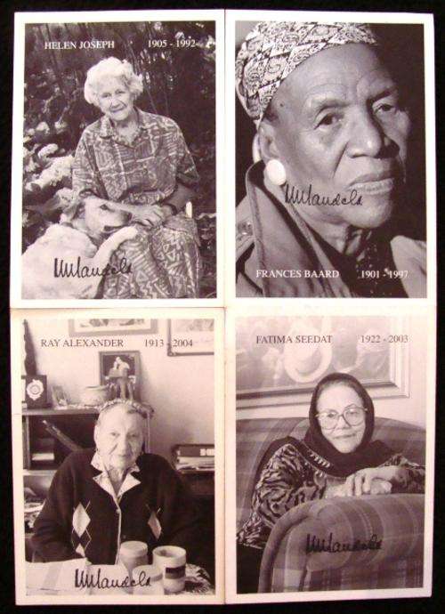 READ DESCRIPTION *NEVER SEEN BEFORE ON BOB* 4 x REMARKABLE WOMEN CARDS WITH MADIBA SIGNATURE