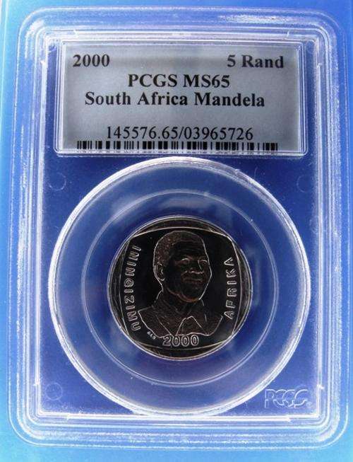 2000 NELSON MANDELA R5 MS65  2nd HIGHEST GRADE - ONLY 1 GRADED HIGHER