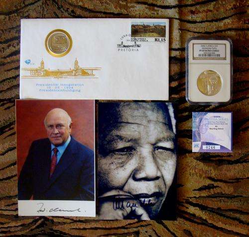 DESMOND TUTU NGC GRADED PF69UC S1R PLUS MANDELA INAUG FDC PLUS MORE