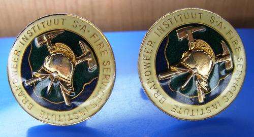 SA FIRE SERVICES INSTITUTE PAIR OF CUFFLINKS
