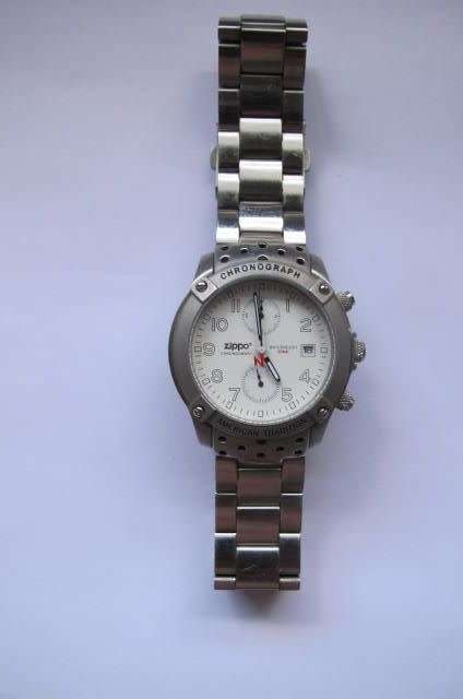 ZIPPO- CHRONOGRAPH WATCH WITH STAINLESS STEEL STRAP AND DATE