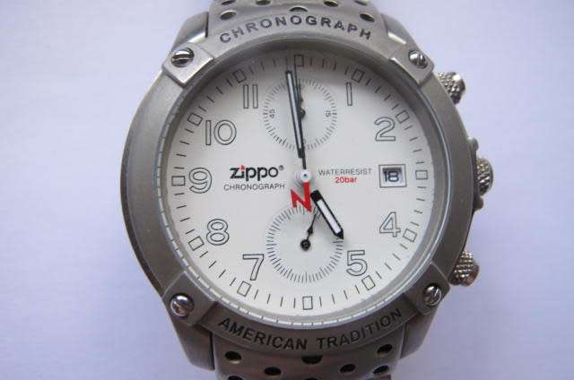 ZIPPO- CHRONOGRAPH WATCH WITH STAINLESS STEEL STRAP AND DATE