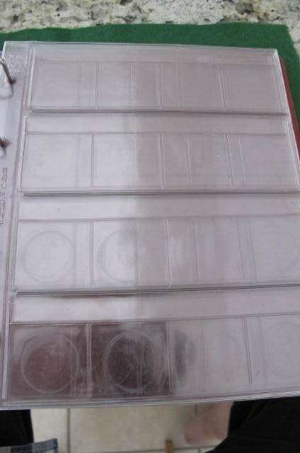 Coin Album with 8 pages for different size coins - 3 x red - 1 Black - 1 Blue