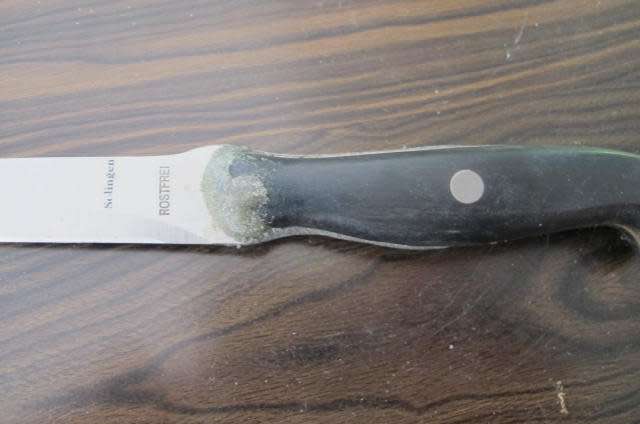 Solingen - cased knife set-6 steak knives and forks, Meat cleaver, 6 kitchen knives, bread knife,