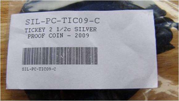 Silver tickey (2 1/2c) Proof 2009 Maritime History - unknown mintage - still sealed