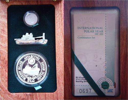 Polar year Silver Crown & Tickey PROOF set - 2008 with COA in SAM wooden presentation box!