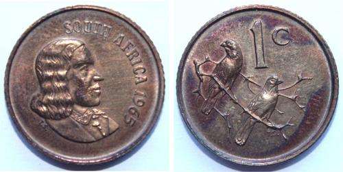 SA Decimal 1c - 1965-69 All PROOF (5 coins in 1 auction) including scarce 1965 English!!!!