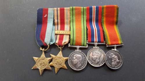 MINIATURES - South African WWII group (5) including 8th Army clasp