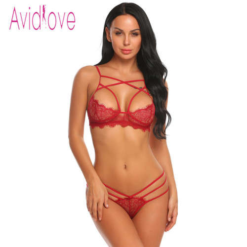 Avidlove Open Bra Crotch Erotic Lingerie Set Lace Nightgowns Sexy Bra Panty Womans Lingerie & Exotic