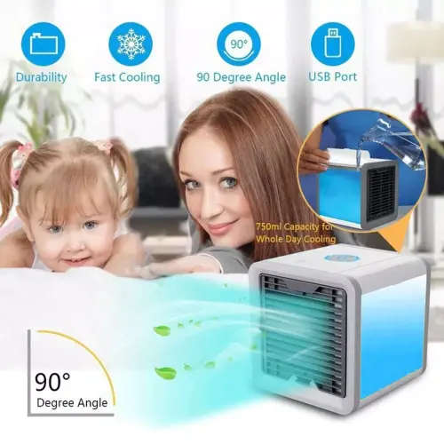 Portable Mini Air Cooler Air Arctic Personal Space Air Conditioner with Soothing LED Light Humidifie
