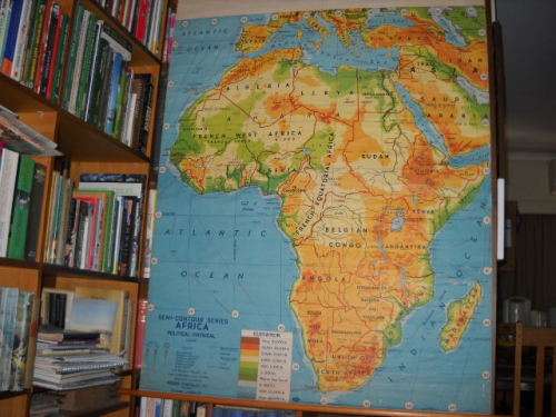 MAP: AFRICA Political - Physical  (Old Colonial Names)  No publication date