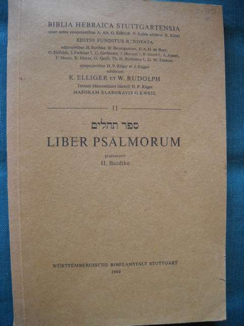 BIBLIA HEBRAICA STUTTGARTENSIA NO 11  by K. Elliger & W. Rudolph  Published 1969