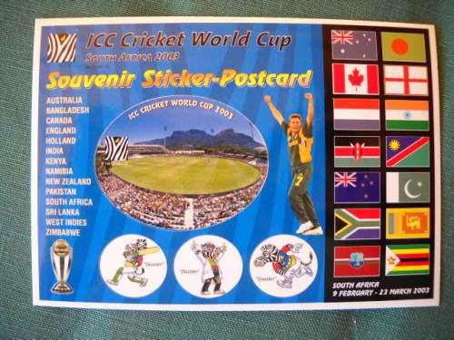 2003 ICC CRICKET WORLD CUP COLLECTORS CARD  (MEMORABILIA)