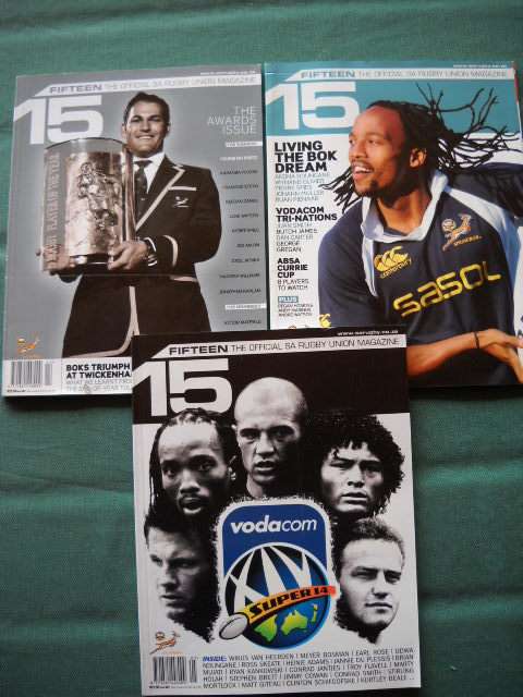 3 X FIFTEEN (15) The Official SA Ruby Union Magazines  1992