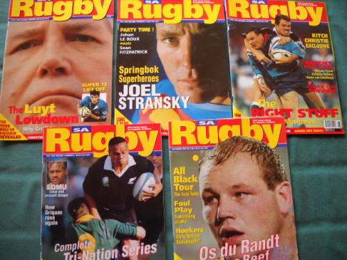 5 X SA RUGBY MAGAZINES  April - July and Sept. 1995  Vol 2 No's 1 - 4 and 6