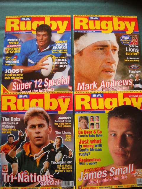 4 X SA RUGBY MAGAZINES  May, July, Aug and Sept 1997  Vol 5  No's 2, 4, 5 and 6