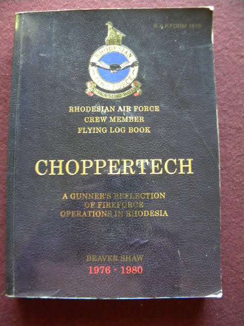 CHOPPERTECH  Rhodesian Air Force Crew Member Flying Log Book  by Beaver Shaw (SIGNED)