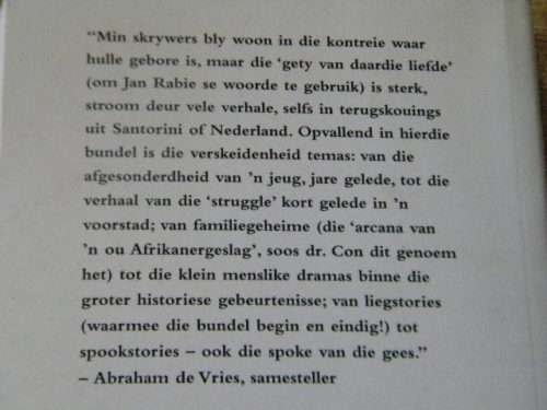 UIT DIE KONTREIE VANDAAN  Saamgestel deur Abraham H. de Vries