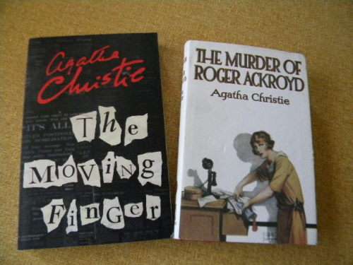 2 X AGATHA CHRISTIE The Moving Finger (Paperback)  and  The Murder of Roger Ackroyd (Hardcover)