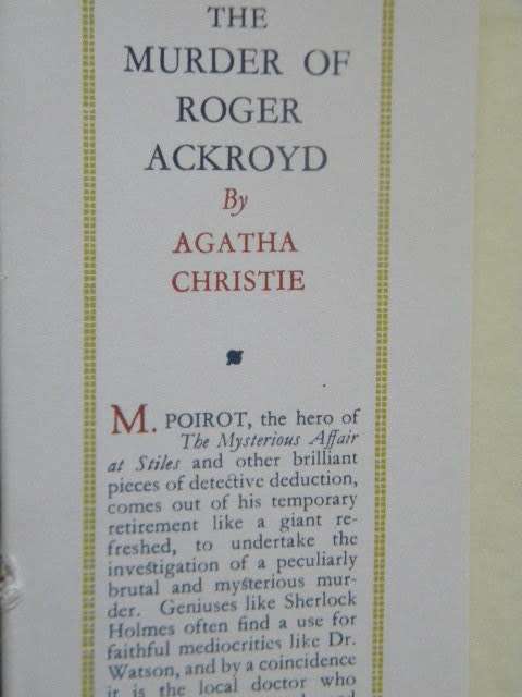 2 X AGATHA CHRISTIE The Moving Finger (Paperback)  and  The Murder of Roger Ackroyd (Hardcover)
