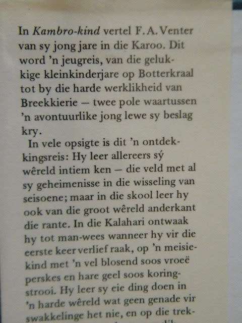 KAMBRO-KIND  deur F. A. Venter  ('n Jeugreis)