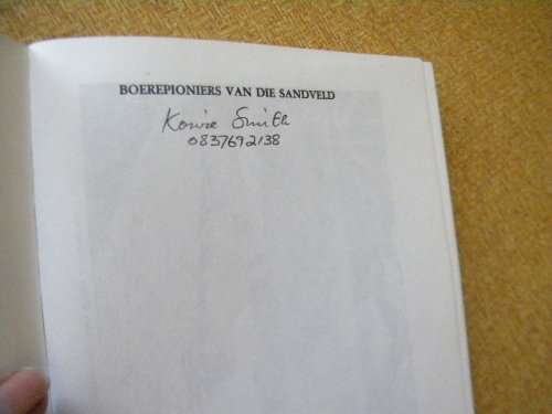 BOEREPIONIERS VAN DIE SANDVELD  deur M. H. D. Smith  Genealogiereeks Nr. 23