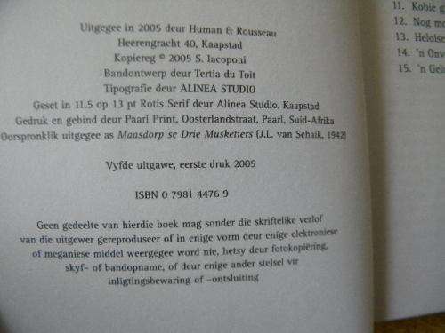 MAASDORP SE DRIE MUSKETIERS  deur Stella Blakemore