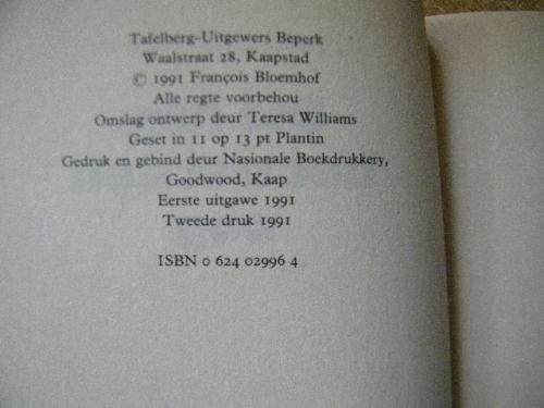 2 X FRANCOIS BLOEMHOF: Die Nag het net een oog  en  Die Duiwel se tuin