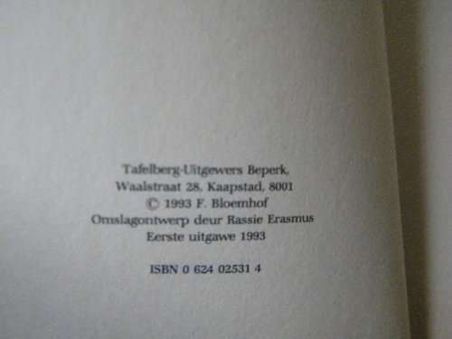 2 X FRANCOIS BLOEMHOF: Die Nag het net een oog  en  Die Duiwel se tuin