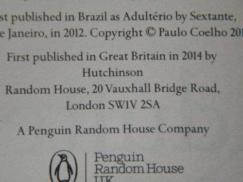 ADULTERY by Paulo Coelho (Author of THE ALCHEMIST)