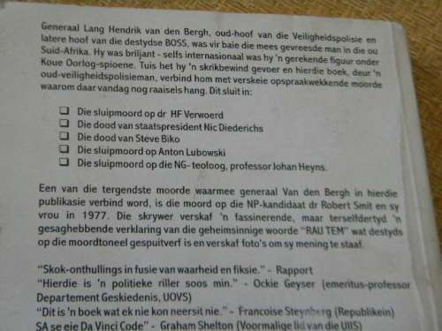 DIE LANG GENERAAL deur D Elsdon Die duistere politieke sluipmoorde van die ou SA (Gebaseer op feite)