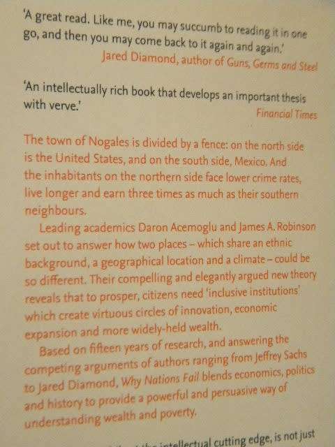 WHY NATIONS FAIL by Daron Acemoglu & James A. Robinson  The origins of Power, Prosperity and Poverty