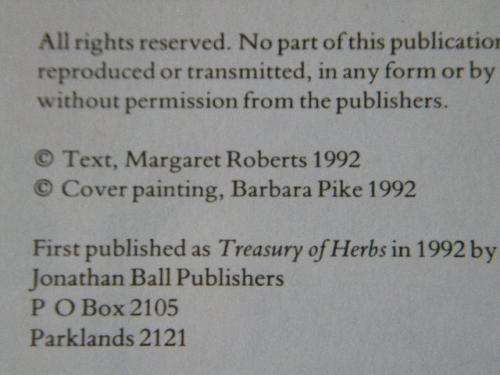 TREASURY OF HERBS  by Margaret Roberts