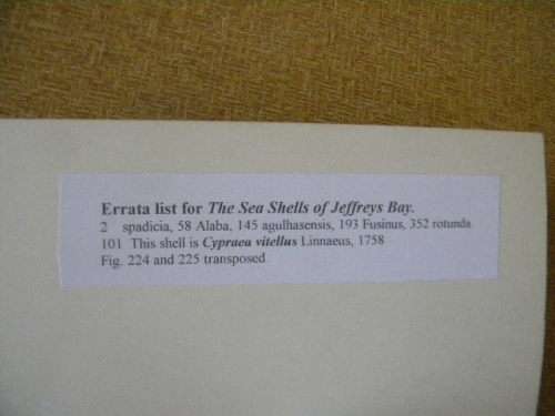 THE SEA SHELLS OF JEFFREYS BAY  by Douw G. Steyn & Elize J. Steyn