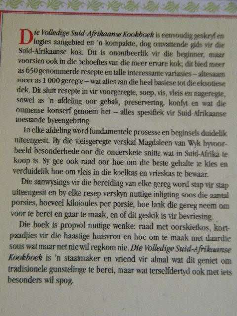 DIE VOLLEDIGE SUID-AFRIKAANSE KOOKBOEK deur Magdaleen van Wyk