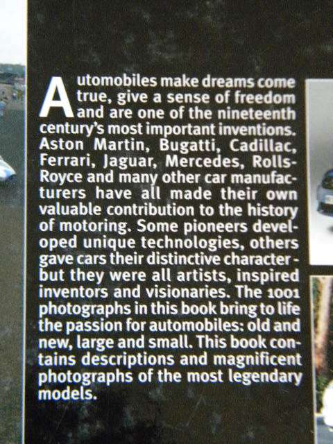 DREAM CARS  (1001 photos)  Rebo Publishers