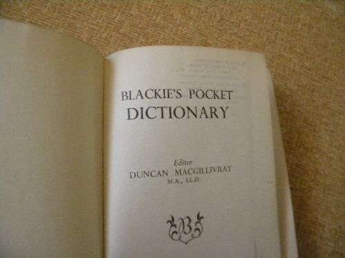 BLACKIE`S STANDARD DICTIONARY AND BLACKIES POCKET DICTIONARY  (Collectables)