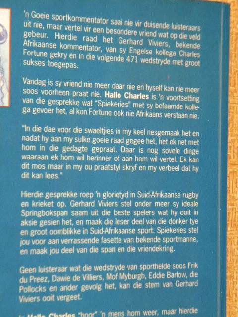 HALLO CHARLES - Spiekeries gesels  deur Gerhard Viviers
