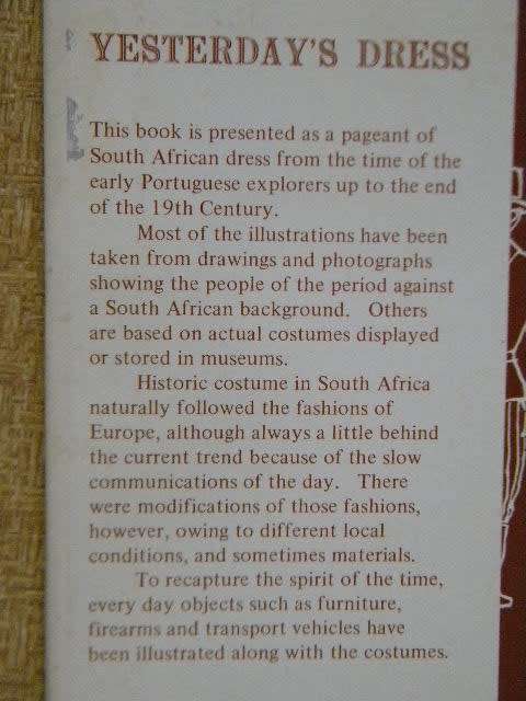 YESTERDAY`S DRESSES  A history of costumes in South Africa  by A. A. Telford