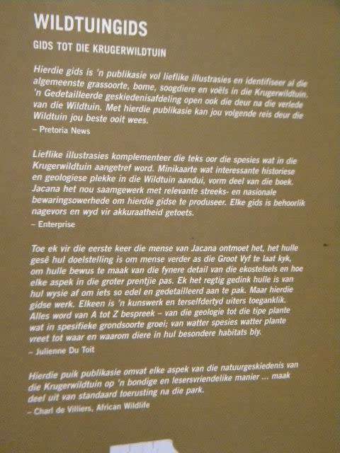 WILDTUINGIDS  Gids tot die Krugerwildtuin  Uitgegee deur Jacana Media