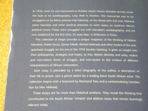 REFLECTIONS IN PRISON Edited by Mac Maharaj, Foreword by Desmond Tutu