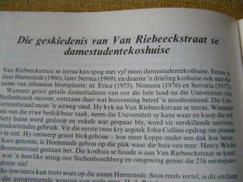 VAN RIEBEECKSTRAAT STELLENBOSCH (Noordekant)  deur Annie Hofmeyr