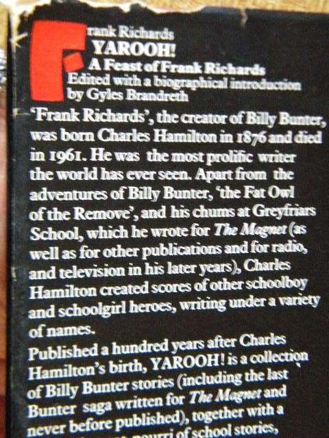 YAROOH!  Presented by Gyles Brandreth  A Feast of Frank Richards