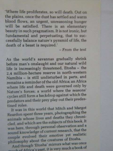 ETOSHA Life Death On An African Plain by Mitch Margot reardOn