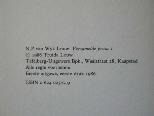 VERSAMELDE PROSA  deur N. P. van Wyk Louw