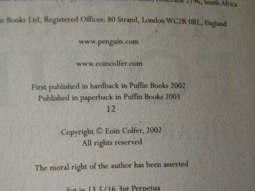 ARTEMIS FOWL The Arctic Incident by Eoin Colfer