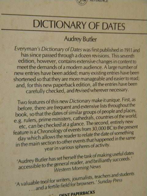DICTIONARY OF DATES by Audrey Butler