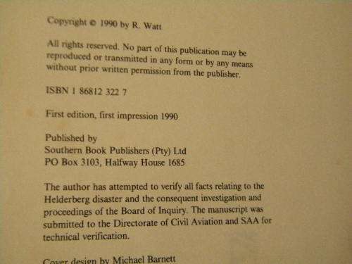 HELDERBERG: DEATH FLIGHT SA 295  by Ronnie Watt