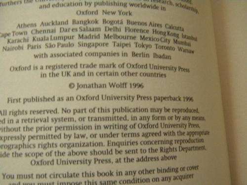 AN INTRODUCTION TO POLITICAL PHILOSOPHY  by Jonathan Wolff